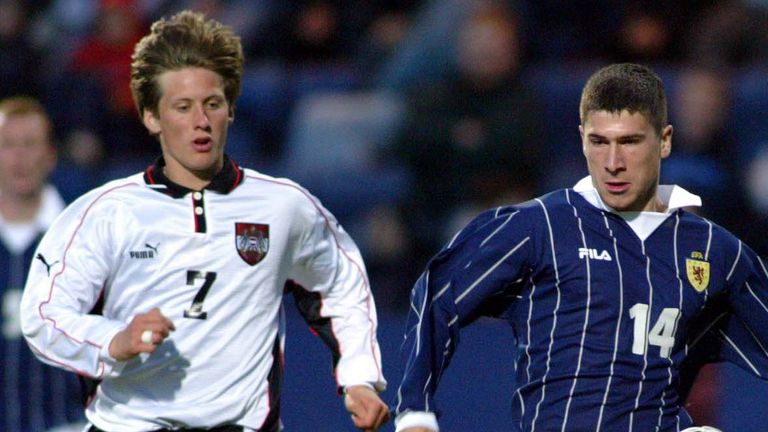 Nick Montgomery (right) made two appearances for Scotland's under-21 side