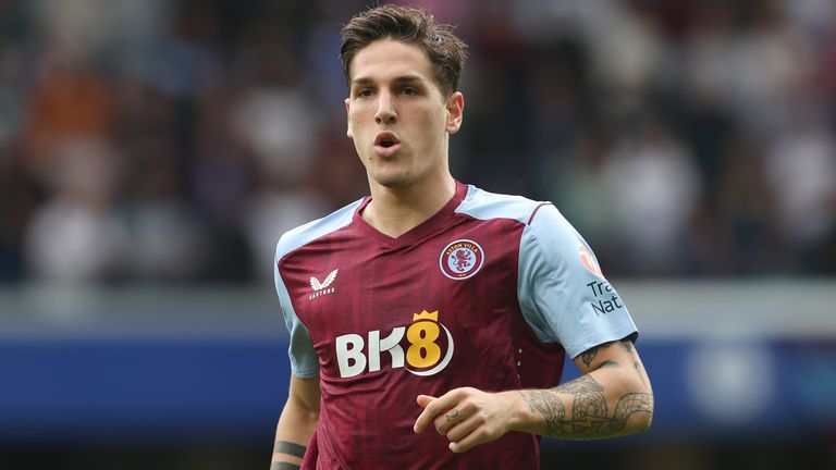 Nicolo Zaniolo in action for Aston Villa at Stamford Bridge