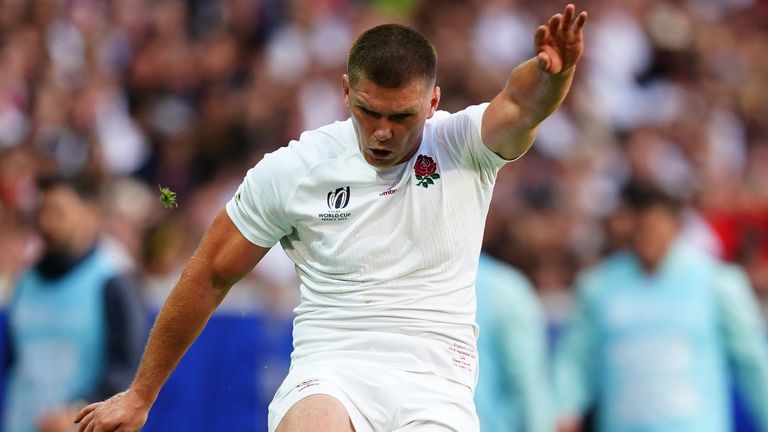 Owen Farrell converted Theo Dan's effort to give England a 12-0 lead against Chile 