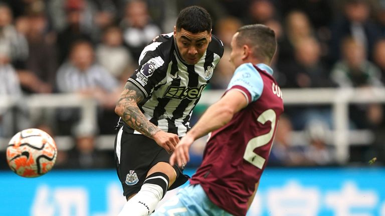 Miguel Almiron fires Newcastle ahead against Burnley