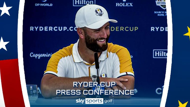 Jon Rahm speaks to the media at The Ryder Cup