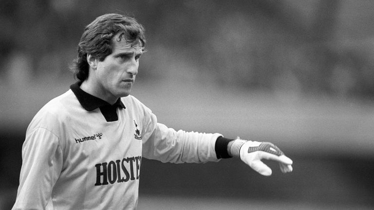 Tottenham Hotsputs's goalkeeper Ray Clemence concentrating during a match against Leicester City..