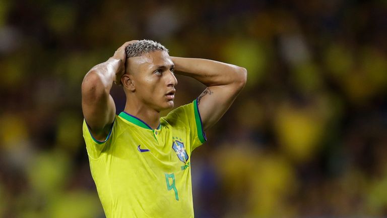 Brazil&#39;s Richarlison was seen visibly upset against Bolivia