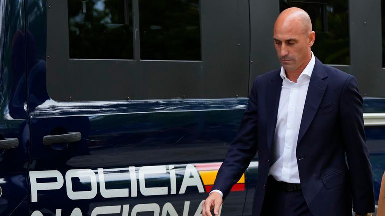 Rubiales arrived at the Spanish court on Friday