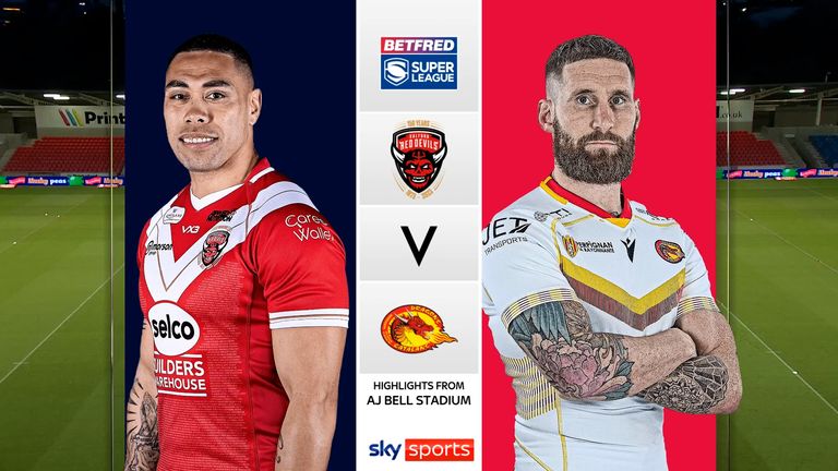 Highlights from the Betfred Super League clash between Salford Red Devils and Catalans Dragons.