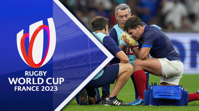 Despite thrashing Namibia 96-0 for their biggest win ever, the Rugby World Cup hosts will be concerned to have seen Antoine Dupont go off in the second half with an injury. (Picture credit: RWCL)