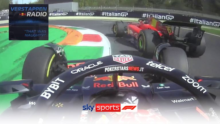 &#39;That was naughty!&#39; | Things heat up as Carlos Sainz denies Max Verstappen overtake