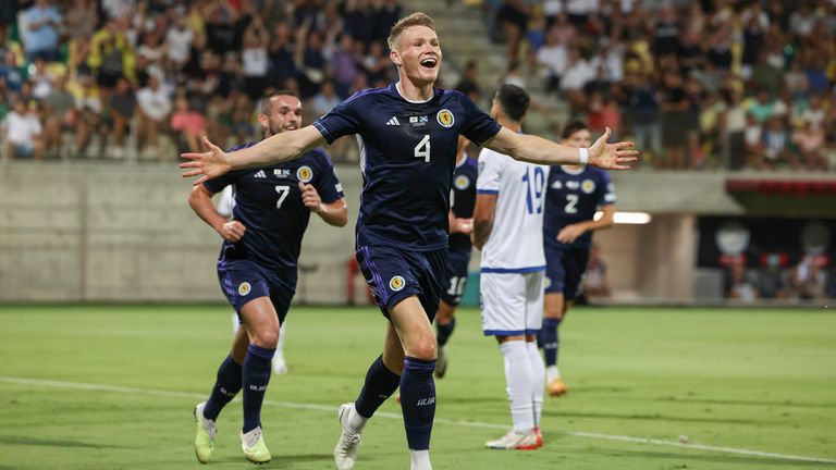 Scotland's Scott McTominay opens the scoring against Cyprus
