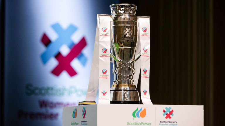 GLASGOW, SCOTLAND - AUGUST 08: The SWPL Cup during the FA Women's Super League launch event at ScottishPower HQ, on August 08, 2023, in Glasgow, Scotland.  (Photo by Alan Harvey/SNS Collection)