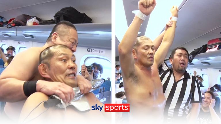 Japanese wrestlers bring chaos to bullet train!