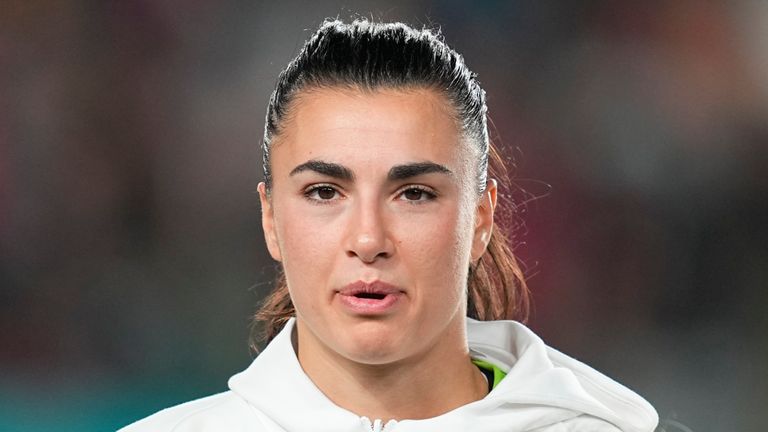 Zecira Musovic looks full focussed ahead of facing Spain in the Women&#39;s World Cup semi-finals
