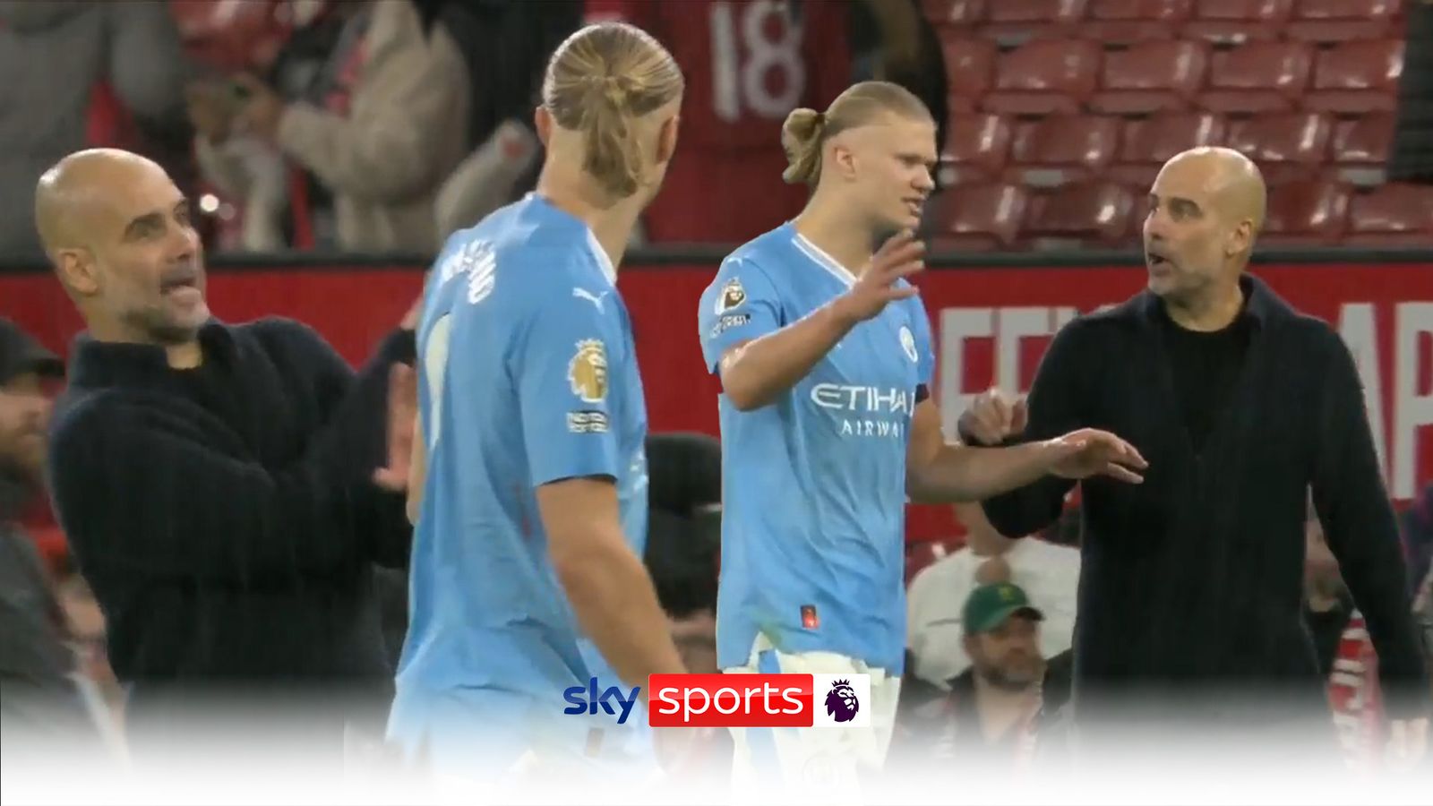 What were Pep Guardiola and Erling Haaland talking about?! | 'He does ...