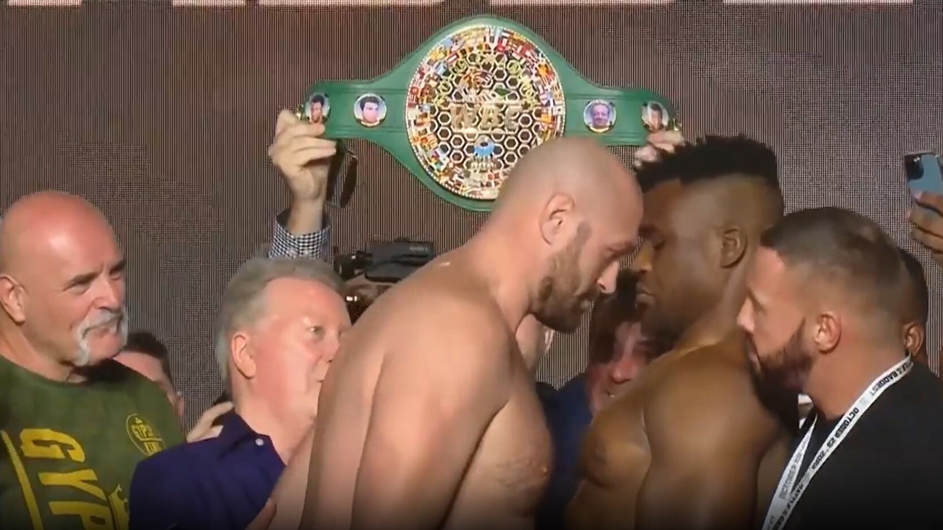 Fury and Ngannou go head to head at weigh-in