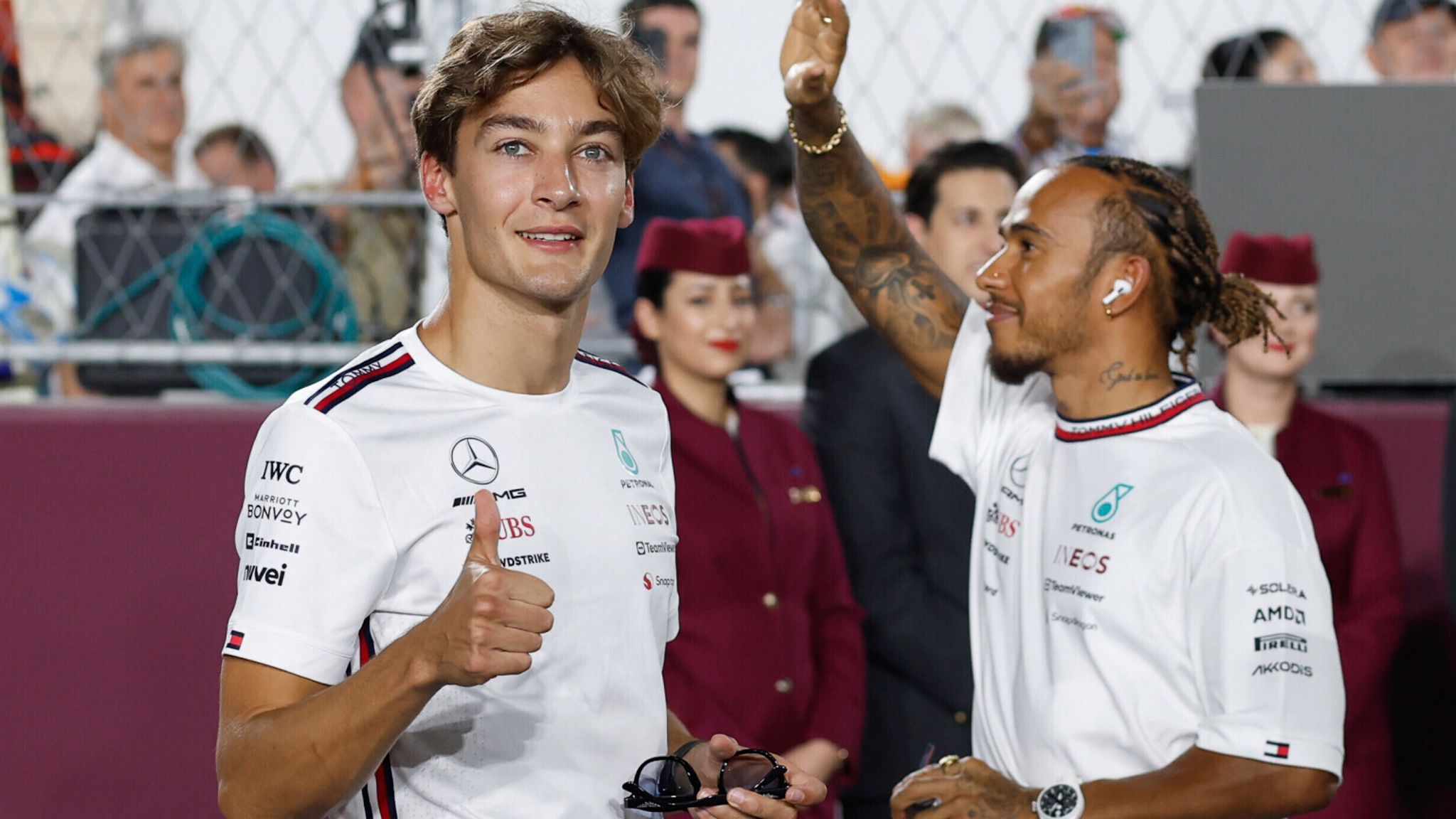 Lewis Hamilton: Mercedes driver says he has a 'great relationship' with  George Russell after Qatar collision | F1 News