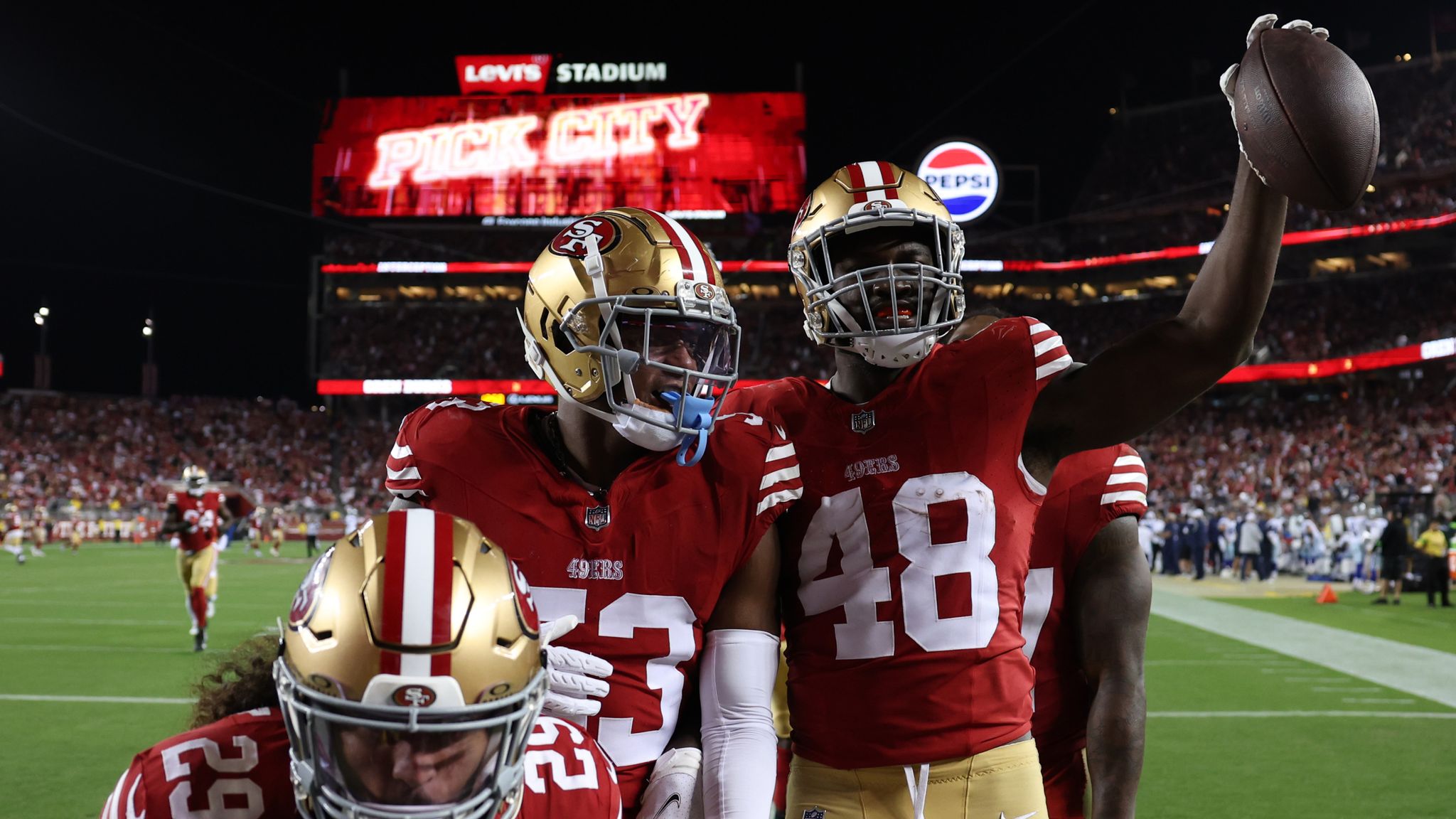 The 49ers go for their 14th straight regular-season win when they