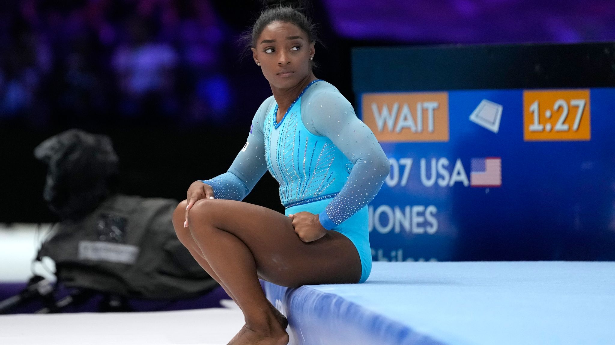 Simone Biles during the World Gymnastics Championship in Antwerp, Belgium.