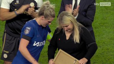 Touching moment as Bright presents Hayes with tribute for her late father