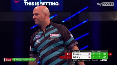 Cross misses three match darts as Gilding causes the upset