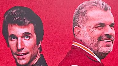 The Fonz responds to Ange: 'Can I go back on your wall now?'