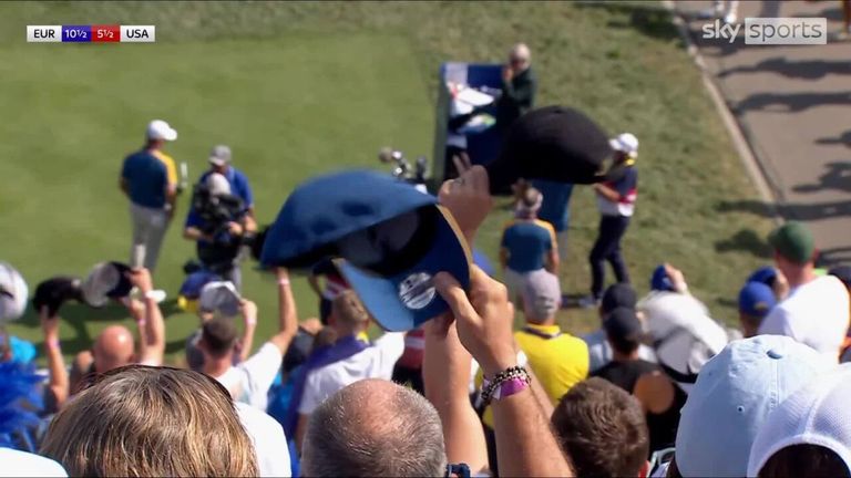 European fans at the Ryder Cup continued to taunt Patrick Cantlay by waving caps in his direction and booing him on the first tee at Marco Simone Golf and Country Club in Rome.