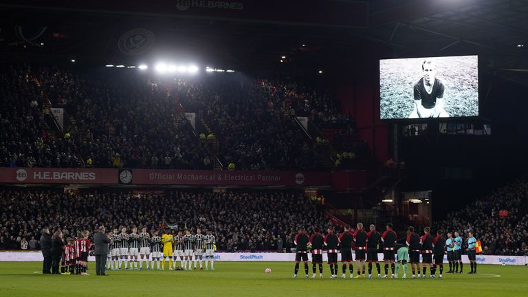 A poignant moment before kick-off at Bramall Lane