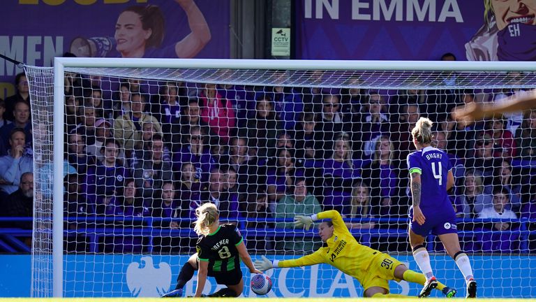 Pauline Bremer opened the scoring in Brighton's defeat at Chelsea