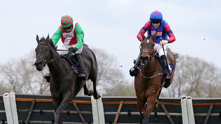 Butch (right) scored over hurdles at Uttoxeter in March