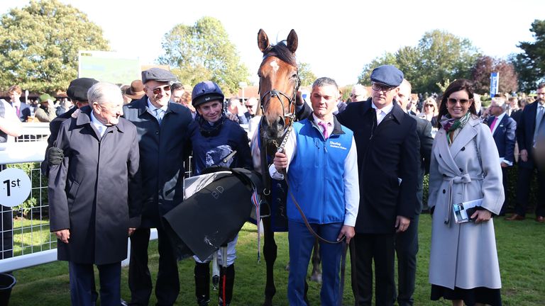 City Of Troy poses with connections after Dewhurst success