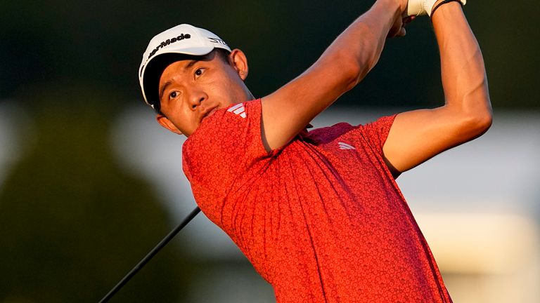 FILE - Collin Morikawa hits from the 16th tee during the third round of the Tour Championship golf tournament on Aug. 26, 2023, in Atlanta. Morikawa's last PGA Tour victory was the British Open in 2021, but his 6-under 64 on Thursday, Oct. 19, to lead Zozo Championship after the first round suggests the end of the American's mini slump might be in sight. (AP Photo/Mike Stewart, File)