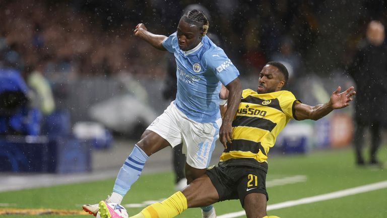 Jeremy Doku performed well on the right flank for Man City