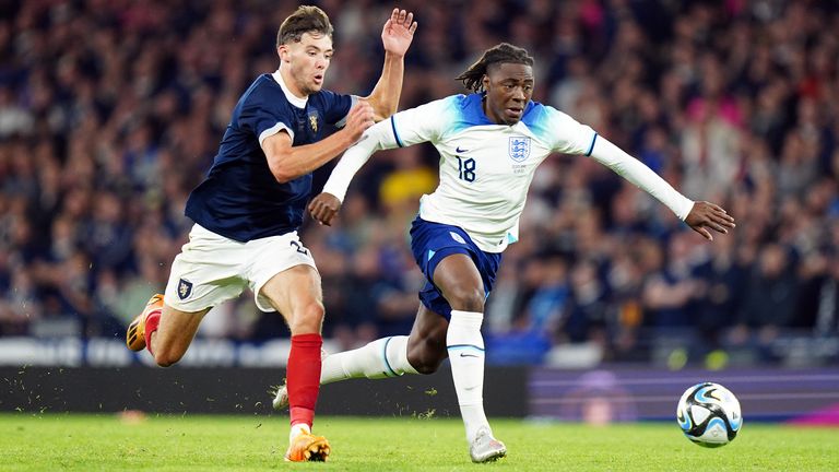 Eberechi Eze earned his second international cap in last month's friendly win over Scotland at Hampden Park.