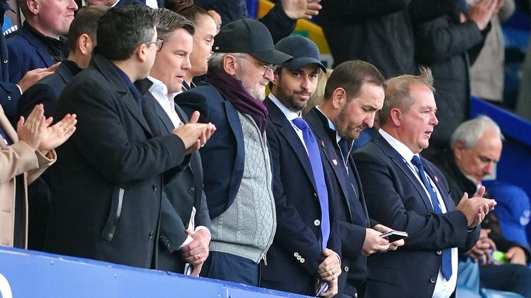 777 co-founder Josh Wander (centre) at Goodison