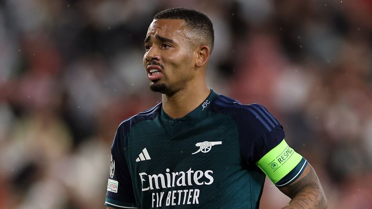Arsenal striker Gabriel Jesus was tight-lipped on the injury that forced him off the pitch with 10 minutes to go in the victory over Sevilla.
