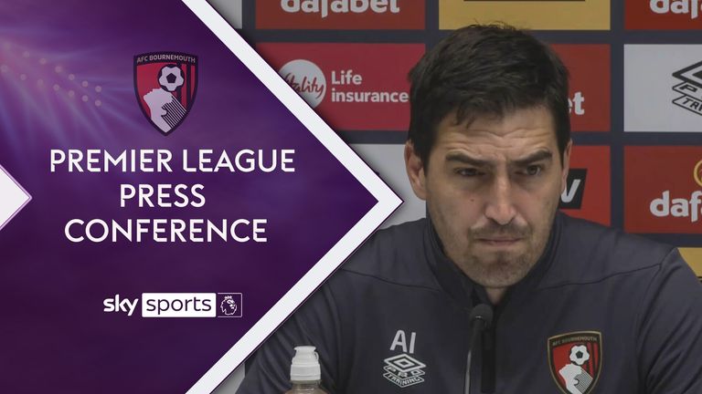 Andoni Iraola on Bournemouth losing streak and change against Everton.