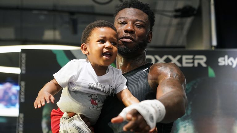 BOXXER Media Workouts - Sports Direct Oxford Circus
Isaac Chamberlain (right) and son Zion during a media workout at Sports Direct Oxford Circus, London. Picture date: Wednesday June 14, 2023.