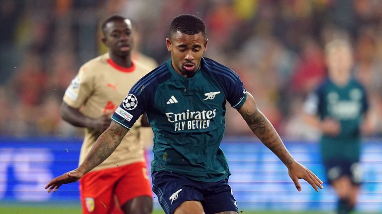Gabriel Jesus in action for Arsenal