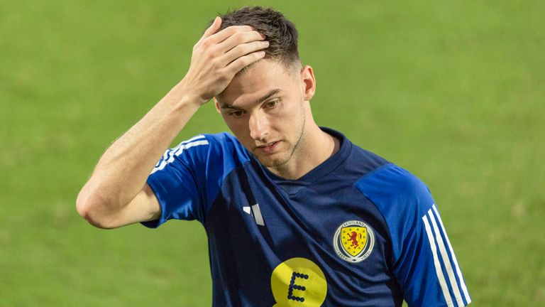 Kieran Tierney will miss Scotland's qualifier vs Spain