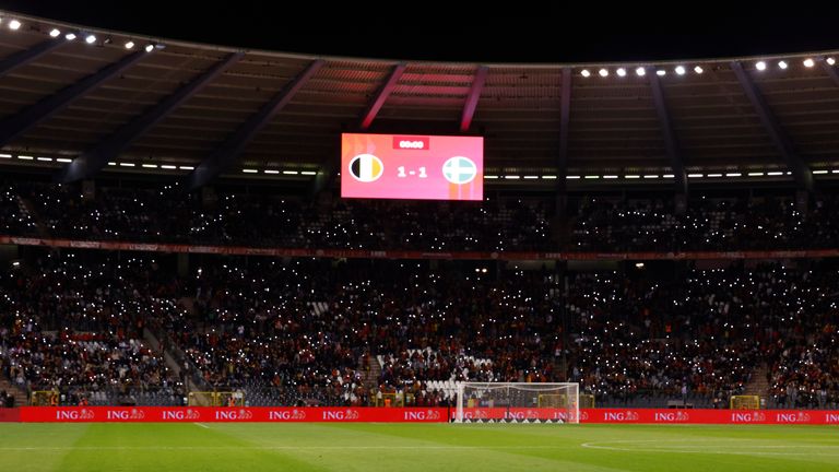 Supporters lit their mobile phone lights at half-time