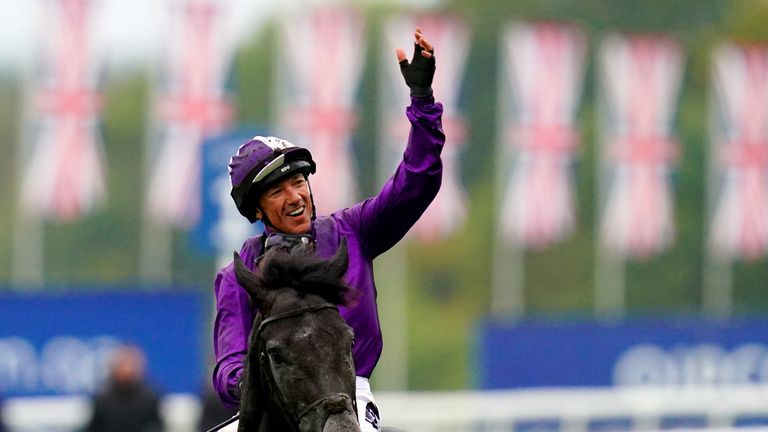 Dettori salutes the Ascot crowd as he bid farewell to British racing