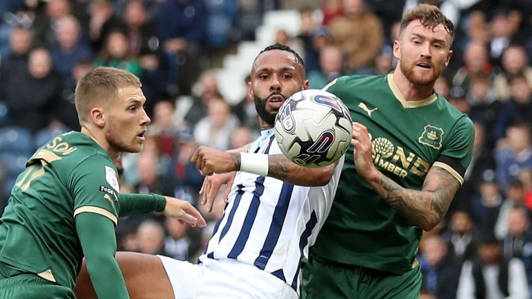 Kyle Bartley of West Brom in action vs Plymouth Argyle
