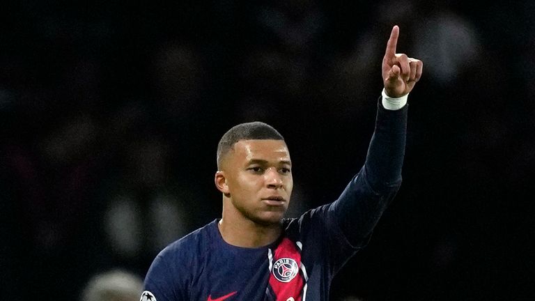 Kylian Mbappe inspired PSG to victory over Milan to move top of their Champions League group