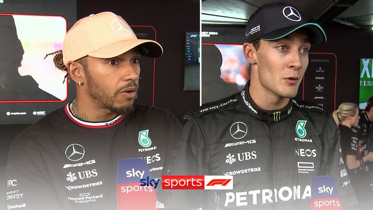 George Russell describes the pit lane jam as a &#39;complete mess&#39; whilst Lewis Hamilton believes he&#39;ll be fine after failing to slow under Q1 yellows