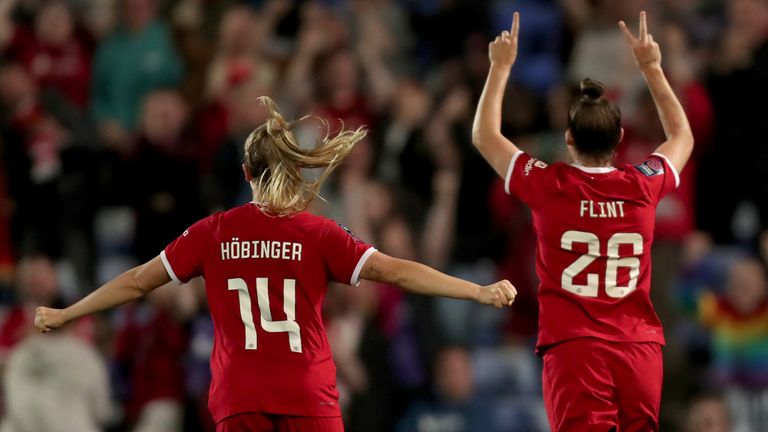 Natasha Flint scored Liverpool's second in a 2-0 success over Aston Villa
