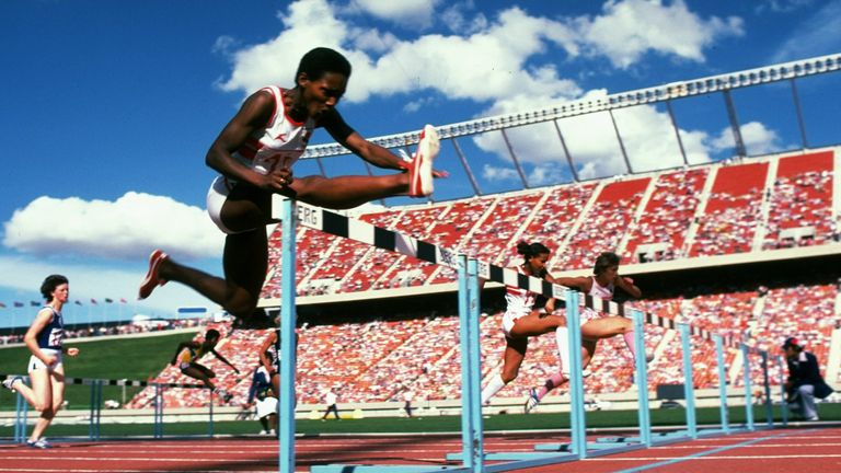 Lorna Booth hurdles