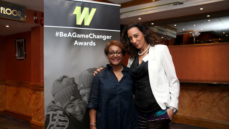 Lorna Boothe (left) during the Women's Sport Trust #BeAGameChanger Awards
