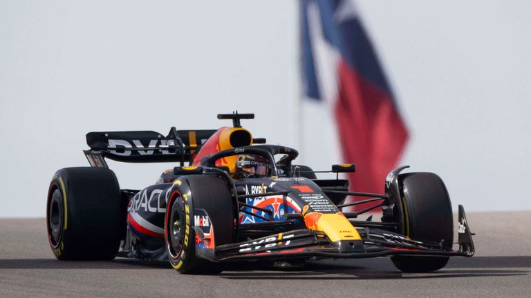 October 21, 2023: Max Verstappen (1) with Oracle Red Bull Racing in action Sprint Shootout at the Lenovo United States Grand Prix, Circuit of the Americas. Austin, Texas. Mario Cantu/CSM.(Credit Image: .. Mario Cantu/Cal Sport Media) (Cal Sport Media via AP Images)