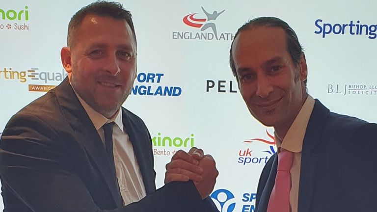 Michael Chopra and Dev Trehan at the Sporting Equals Awards