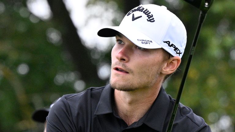 Golfer Nicolai Hojgaard from Danmark placed the third in the Czech Masters golf tournament, part of the European DP World Tour, on August 27, 2023, at the Albatross Golf Resort, in Vysoky Ujezd, Czech Republic. Photo/Michal Krumphanzl (CTK via AP Images)