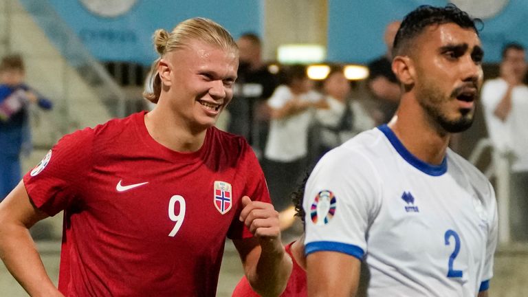 Norway's Erling Haaland scored twice in a 4-0 win