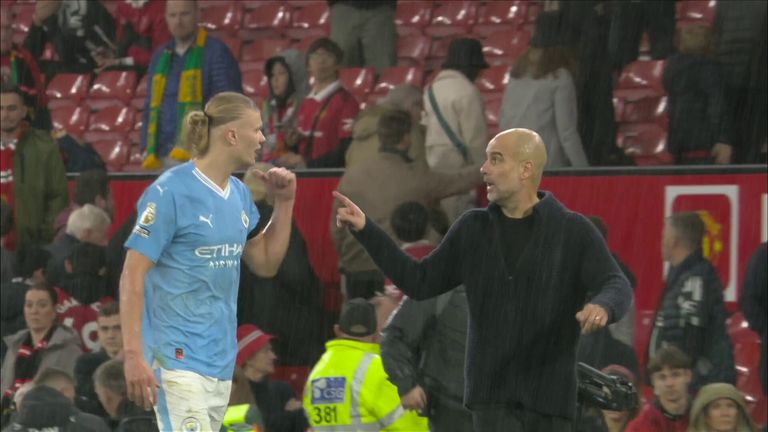 What were Pep Guardiola and Erling Haaland talking about?! | 'He does ...